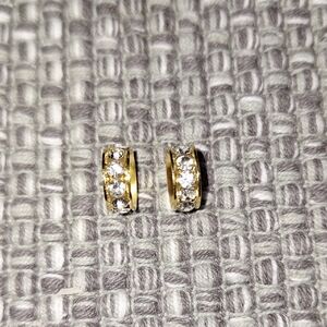 Elegant Gold and Silver Crystal Earrings